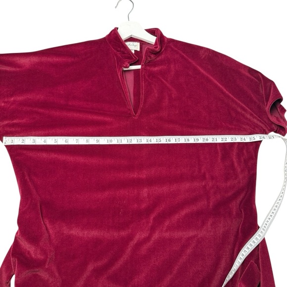 VTG 50s Jonathan Logan Velvet Dress Red Party Belt SZ 13/14 L Maxi Holiday Class - Picture 10 of 11